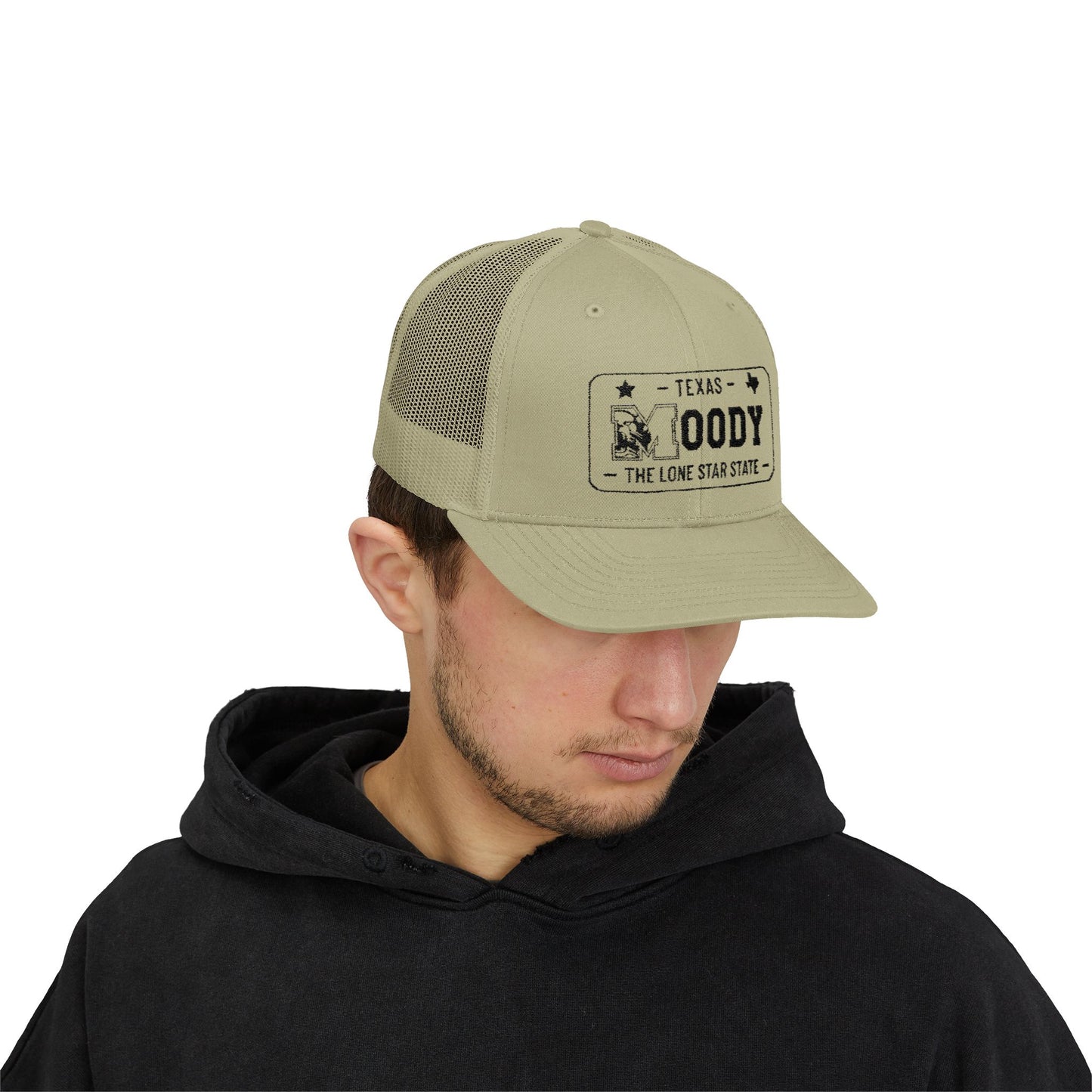 Moody, Texas License Plate Cap –Snapback Trucker Hat