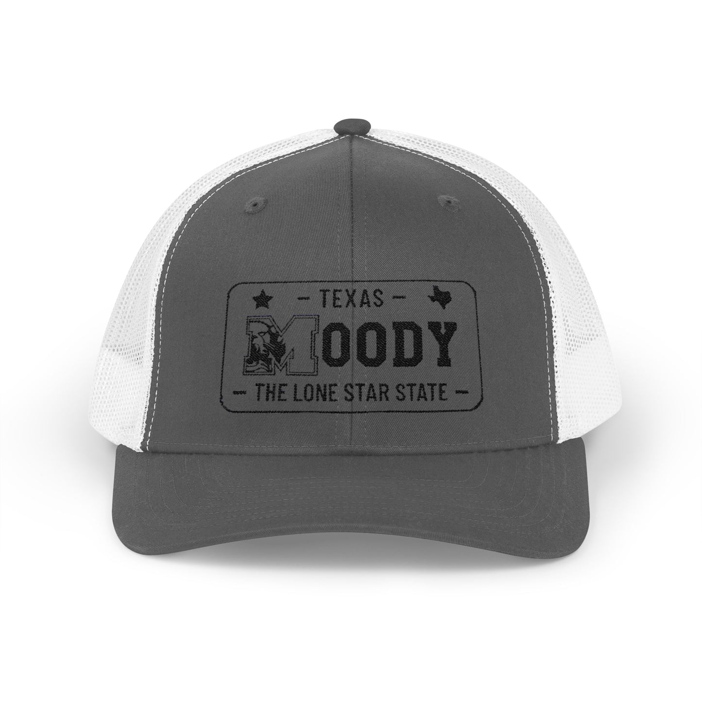 Moody, Texas License Plate Cap –Snapback Trucker Hat