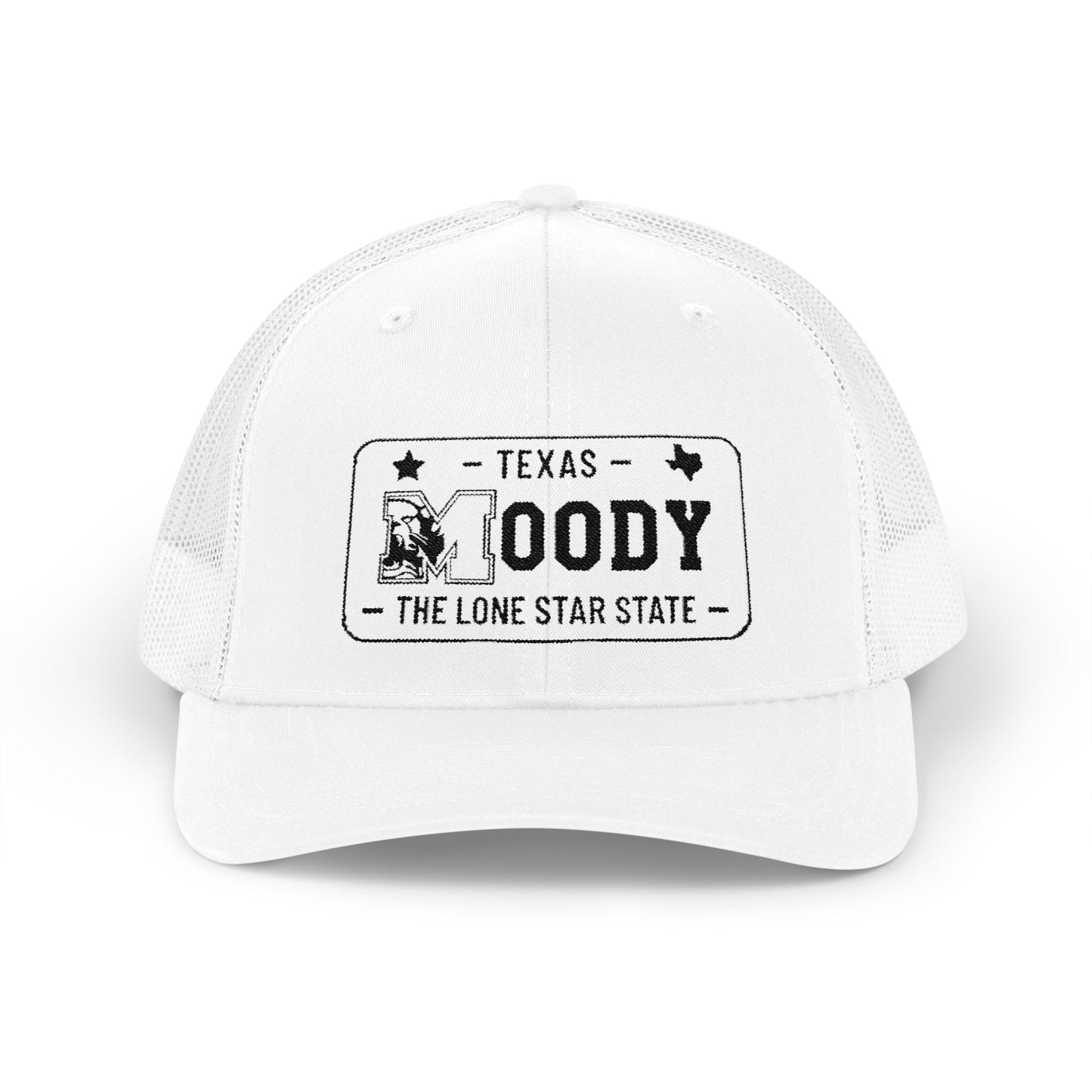 Moody, Texas License Plate Cap –Snapback Trucker Hat