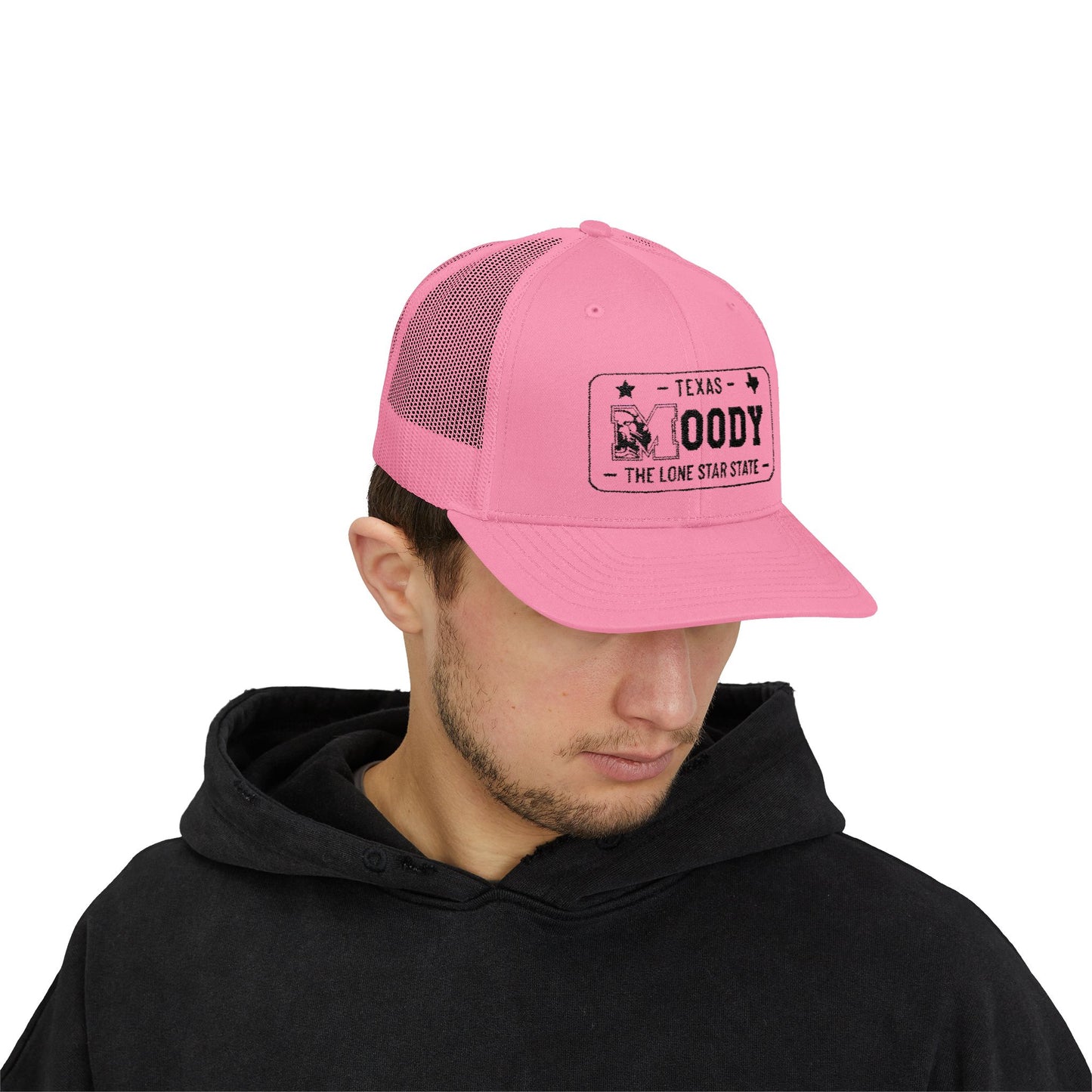 Moody, Texas License Plate Cap –Snapback Trucker Hat