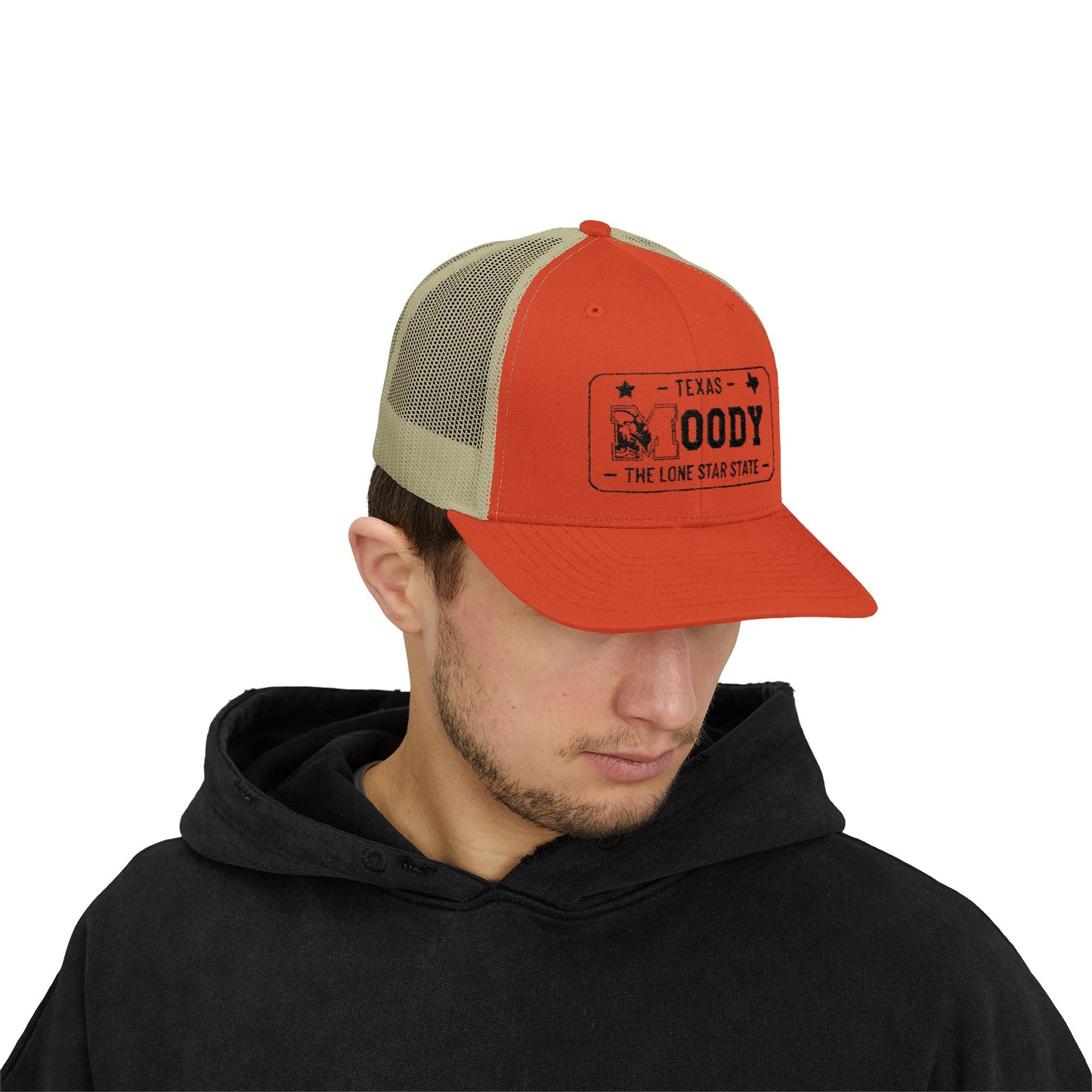 Moody, Texas License Plate Cap –Snapback Trucker Hat